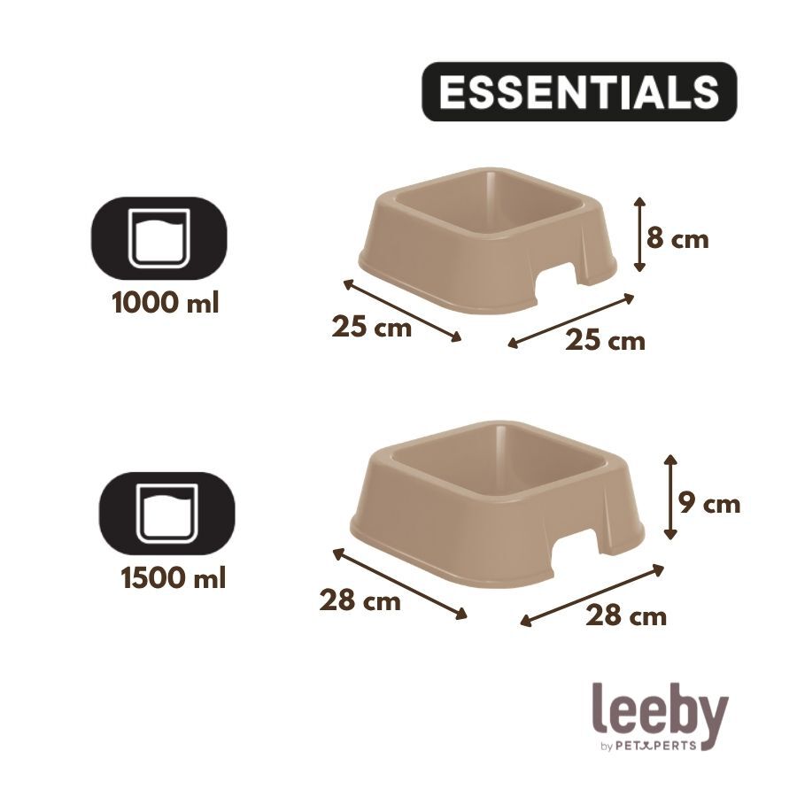Leeby Comedouro Quadrado Taupe para c&atilde;es, , large Imagem n&uacute;mero 4